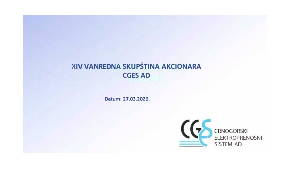 XIV vanredna Skupština akcionara Crnogorskog elektroprenosnog sistema AD